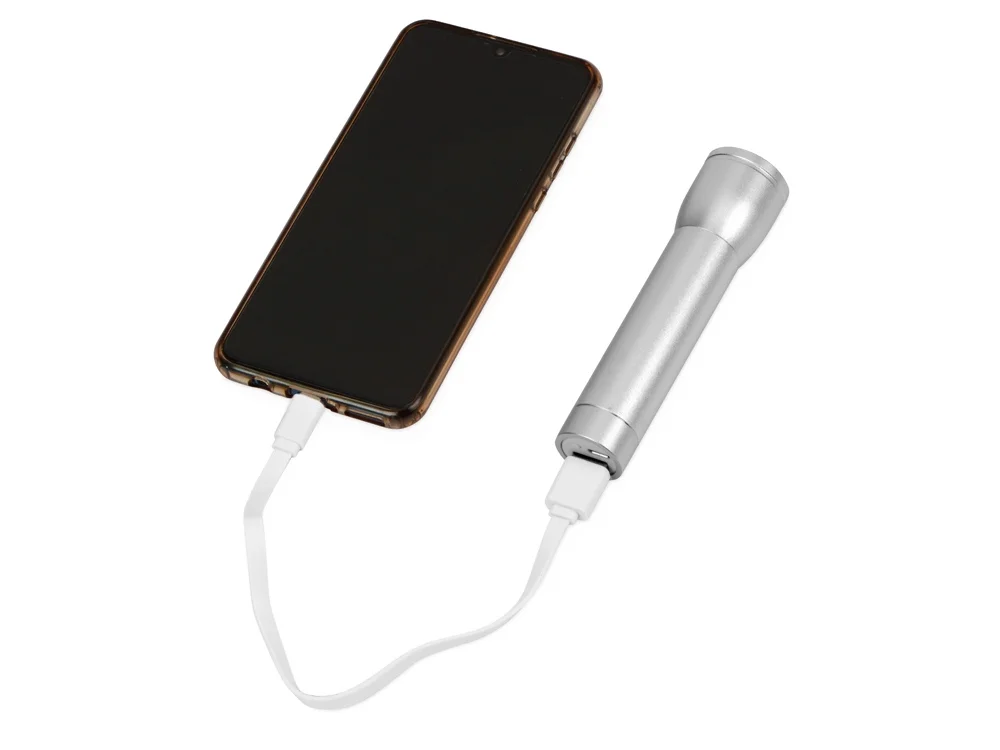 Внешний аккумулятор Lumi с фонариком 3000 mAh серебристый - фото 2