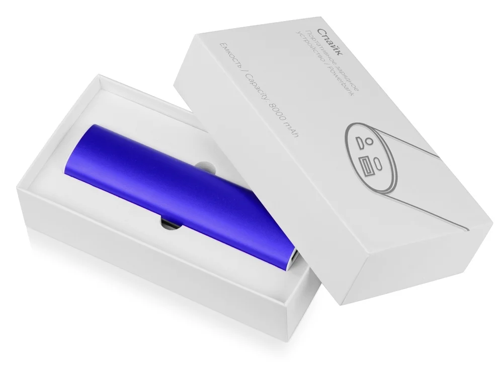 Внешний аккумулятор Спайк 8000 mAh синий/белый - фото 8