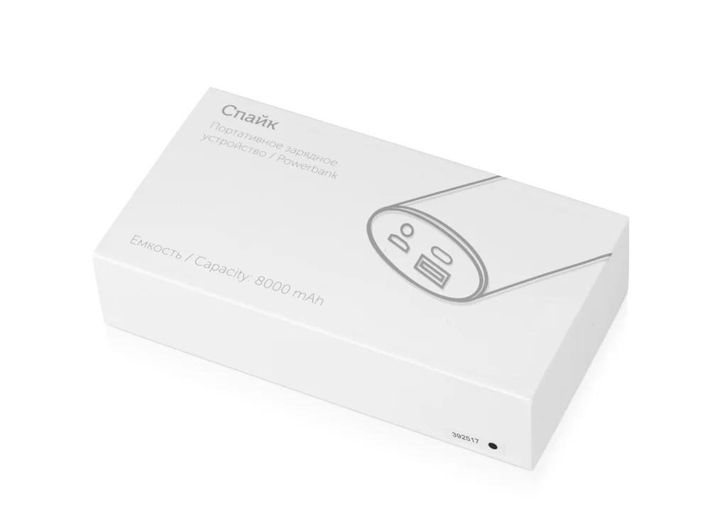 Внешний аккумулятор Спайк 8000 mAh черный/белый - фото 9