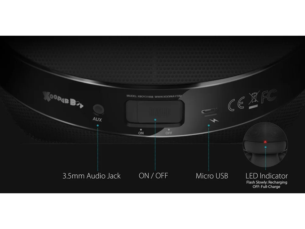 Портативная колонка «Grand XBOY», черный/красный - фото 7