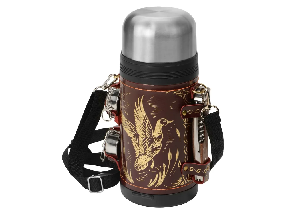 Термос в кожаном чехле - фото 2