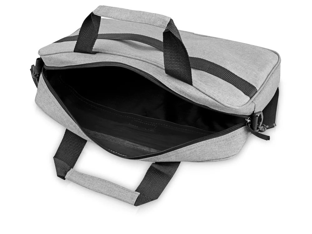 Сумка Брейв для документов и ноутбука 13,3 светло-серый/черный - фото 3