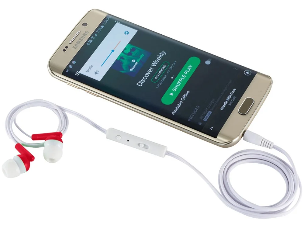 Наушники «Earbuds», красный/белый/серебристый - фото 2