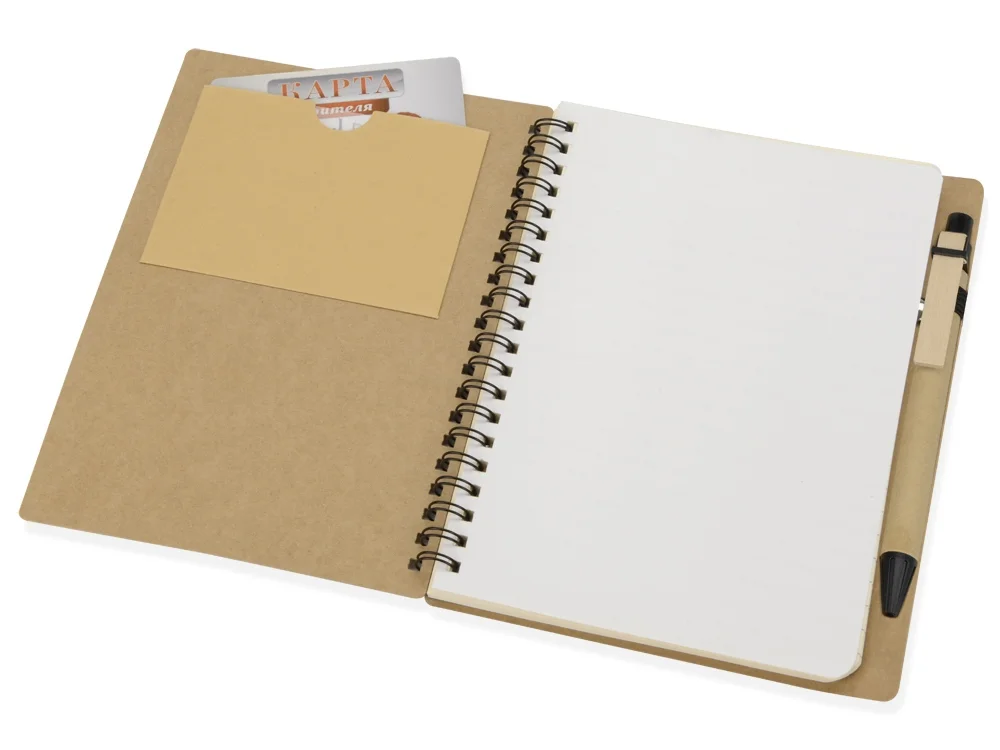 Блокнот Дейзи с ручкой крафт/черный - фото 2