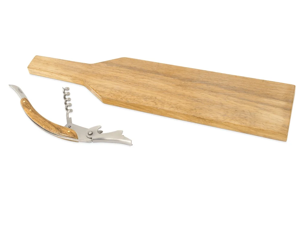 Набор аксессуаров для вина и сыра Винодел светло-коричневый серебристый - фото 2