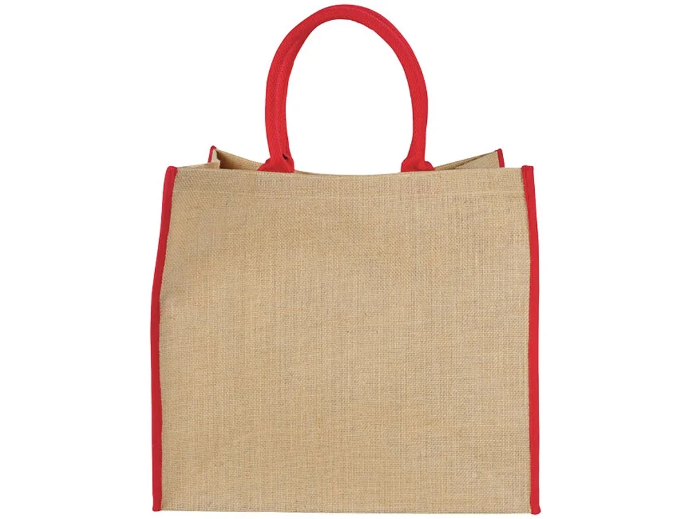 Сумка для покупок 280 г/м2 натуральный/красный - фото 2