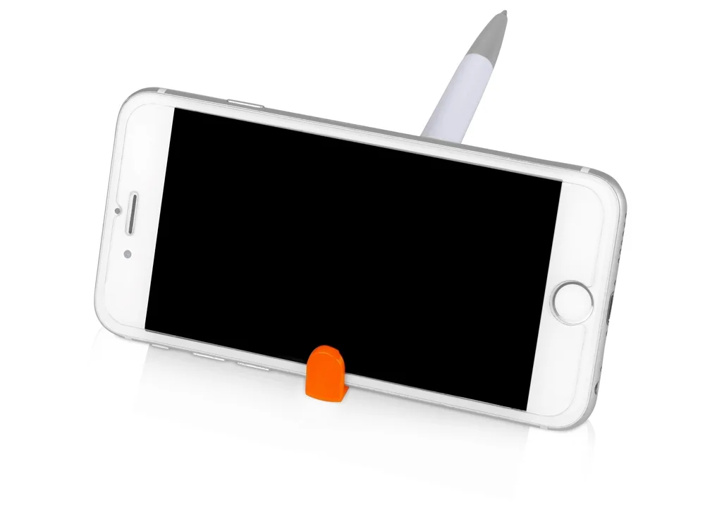 Ручка-подставка «Кипер», белый/оранжевый/серебристый - фото 4