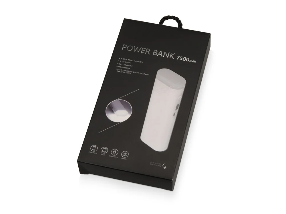 Внешний аккумулятор Lantern 7500 mAh белый - фото 8