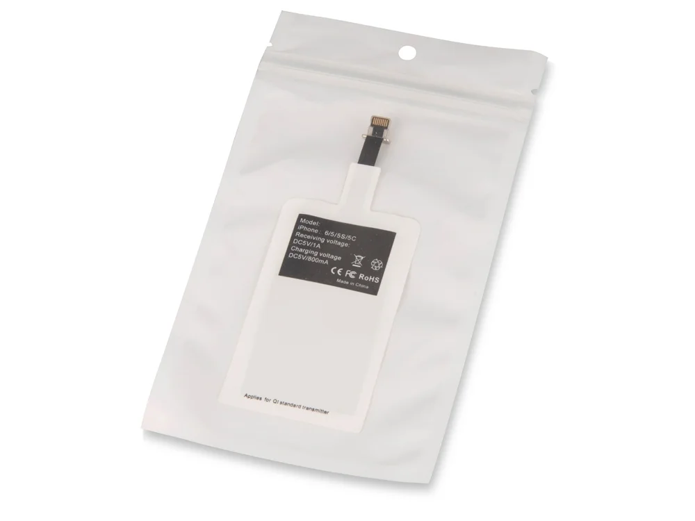 Приёмник Qi для беспроводной зарядки телефона Lightning белый - фото 3