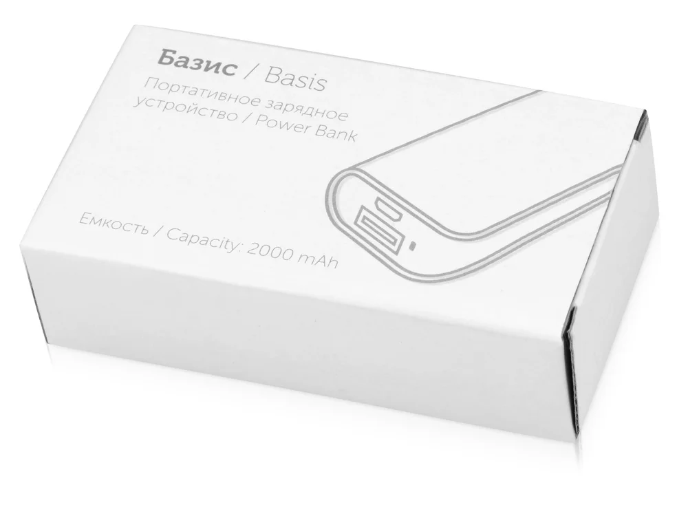 Внешний аккумулятор Basis 2000 mAh белый/красный - фото 4