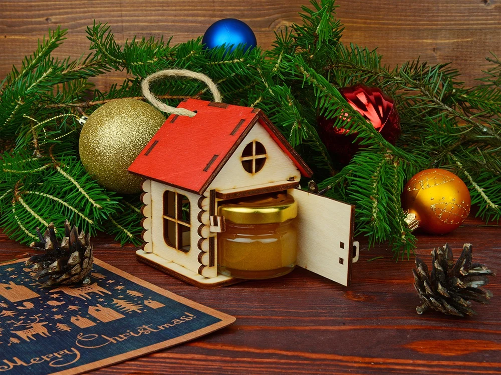 Игрушка-упаковка «Домик», красный/натуральный - фото 5