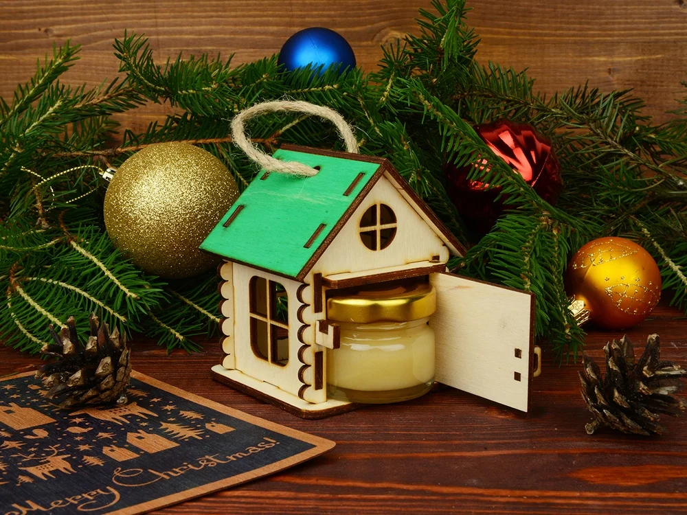 Игрушка-упаковка «Домик», зеленый/натуральный - фото 5