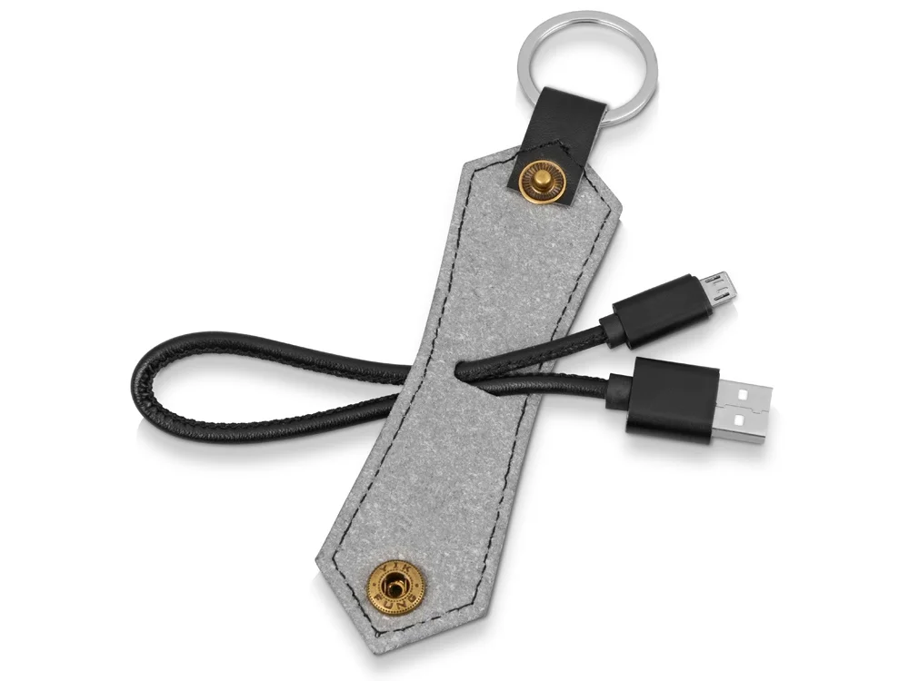 Кабель-брелок USB-MicroUSB Pelle черный - фото 3
