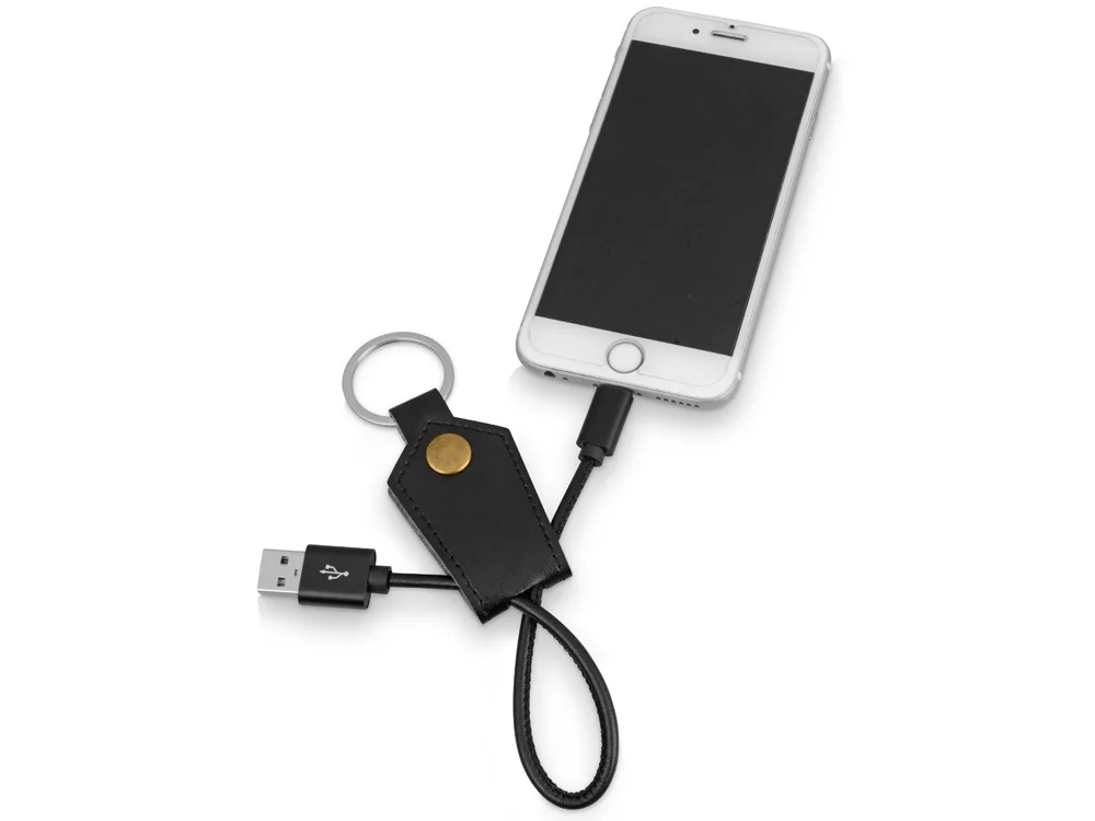 Кабель-брелок USB-Lightning «Pelle», черный - фото 4