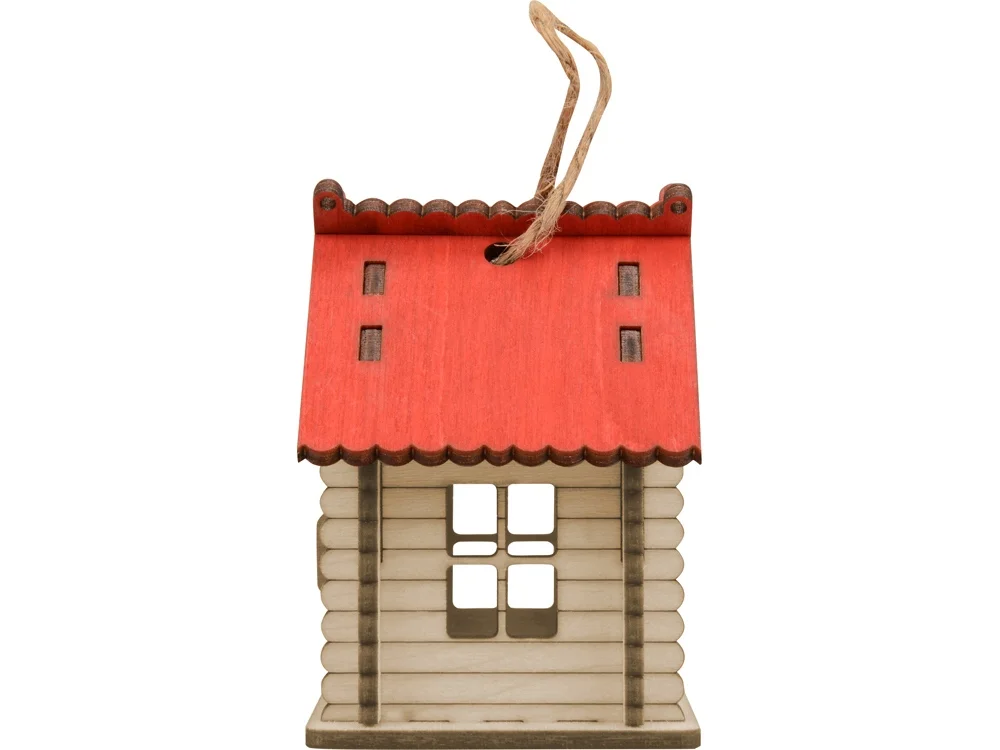 Подвеска Избушка натуральный/красный - фото 4