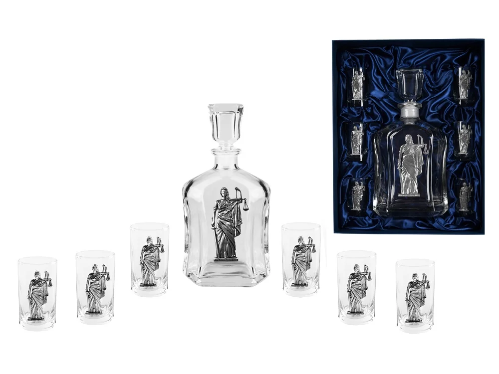 Набор со штофом «Юридический», прозрачный, серебристый