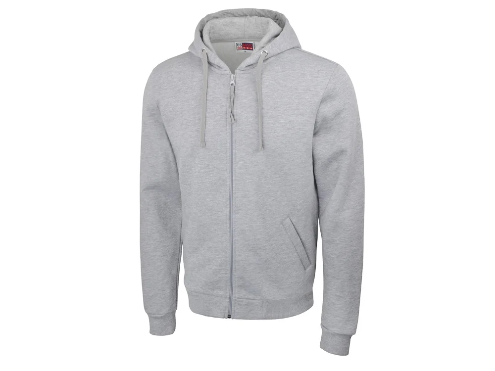 Толстовка на молнии "Perform" мужская, серый меланж, 2XL