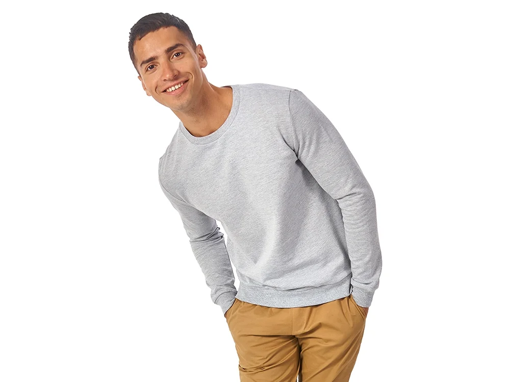 Свитшот Motion с начесом унисекс серый меланж S - фото 4