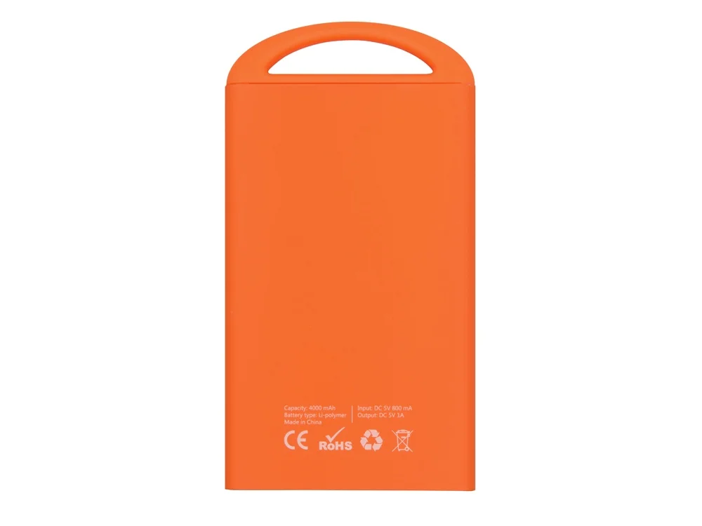 Внешний аккумулятор Shine с зеркальной гравировкой 4000 mAh оранжевый - фото 4