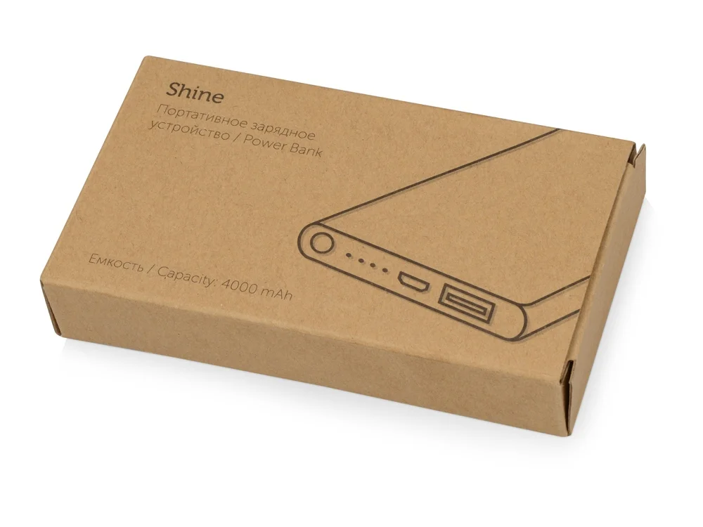 Внешний аккумулятор Shine с зеркальной гравировкой 4000 mAh оранжевый - фото 7
