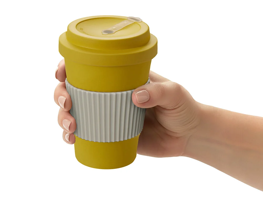 Термокружка из натуральных волокон Muffin желтый 450 мл - фото 2