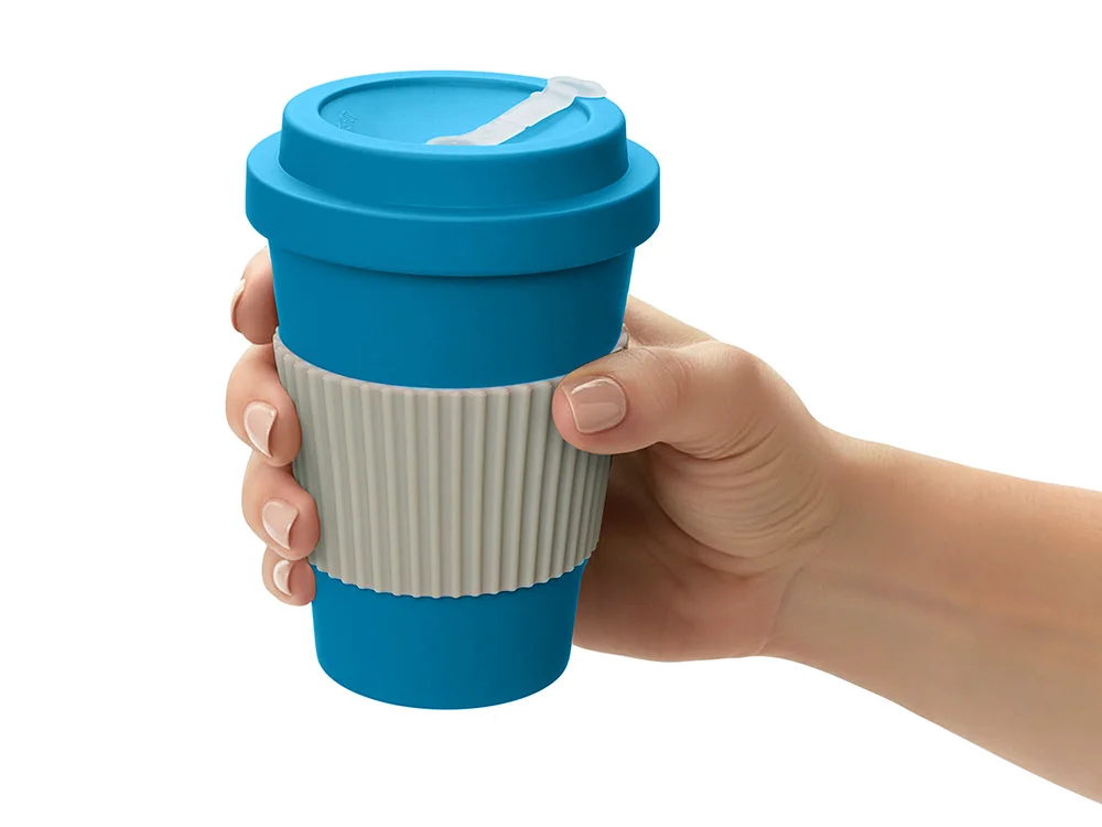 Термокружка из натуральных волокон Muffin голубой 450 мл - фото 2