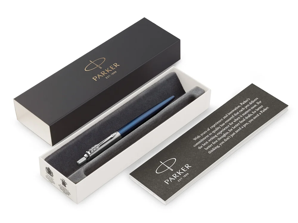 Ручка шариковая Parker Jotter Essential синий/серебристый - фото 3