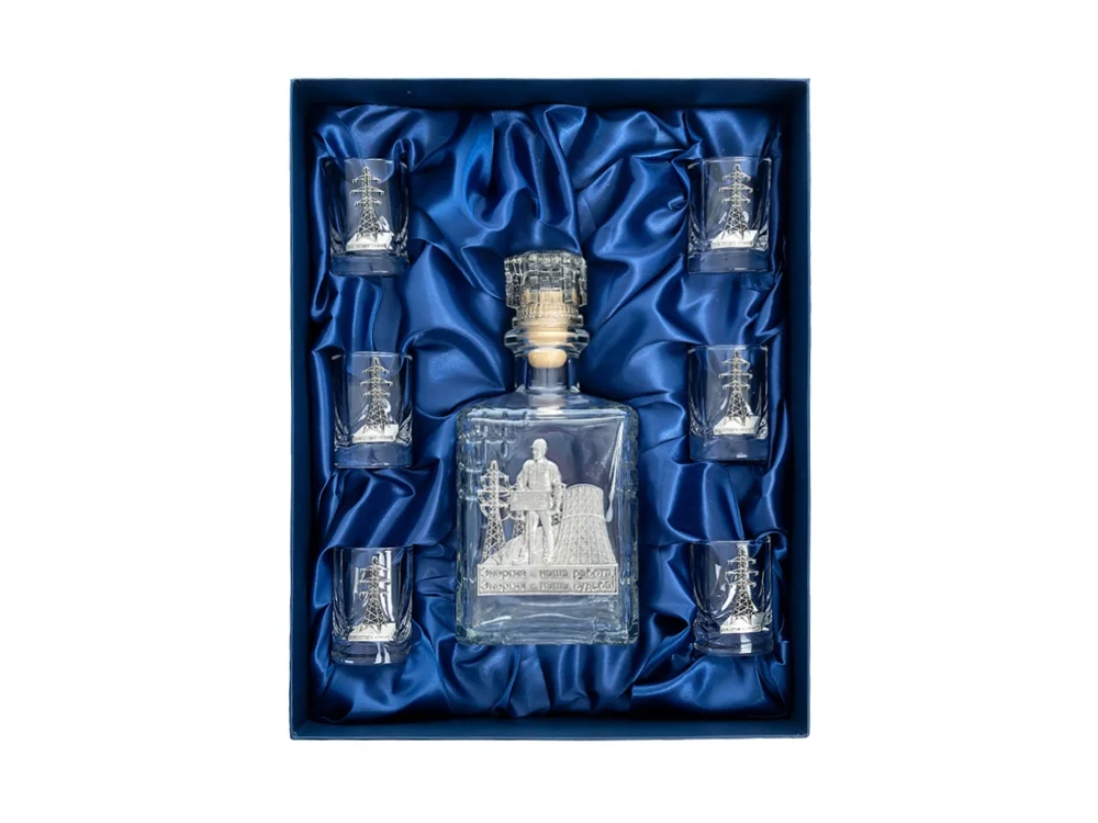 Набор со штофом Энергетики прозрачный/серебристый 700 мл 6 х 50 - фото 2