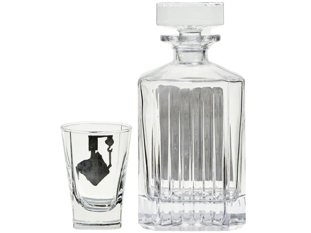 Набор со штофом Металлурги прозрачный/серебристый 750 мл 6 х 50 - фото 4