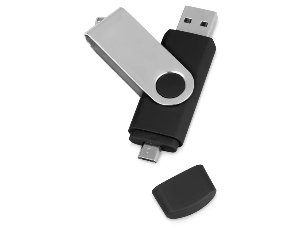 USB/micro USB-флешка на 16 Гб «Квебек OTG», черный, 16Gb