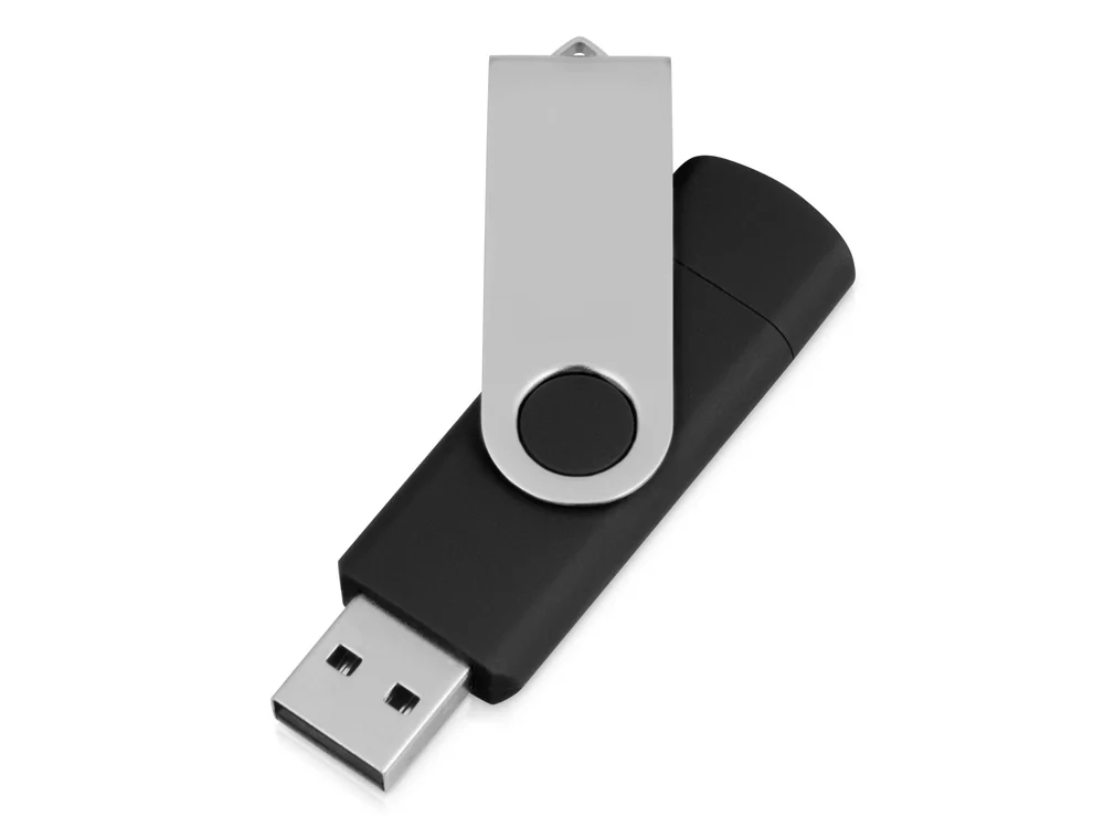 USB/micro USB-флешка на 16 Гб Квебек OTG черный 16Gb - фото 2