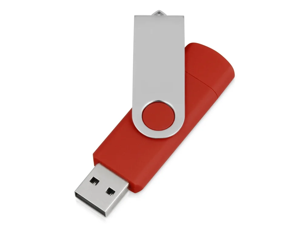 USB/micro USB-флешка на 16 Гб Квебек OTG красный 16Gb - фото 2