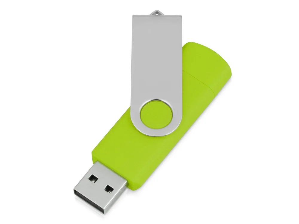 USB/micro USB-флешка на 16 Гб Квебек OTG зеленое яблоко 16Gb - фото 2