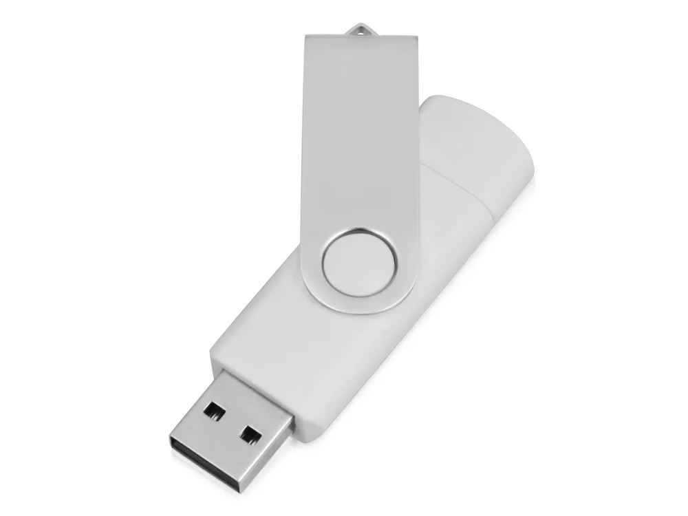 USB/micro USB-флешка на 16 Гб Квебек OTG белый 16Gb - фото 2
