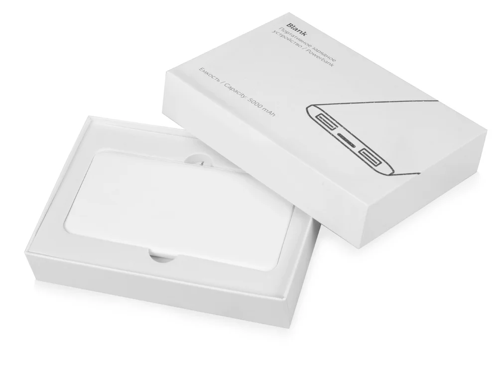 Внешний аккумулятор Blank с USB Type-C 5000 mAh белый - фото 9
