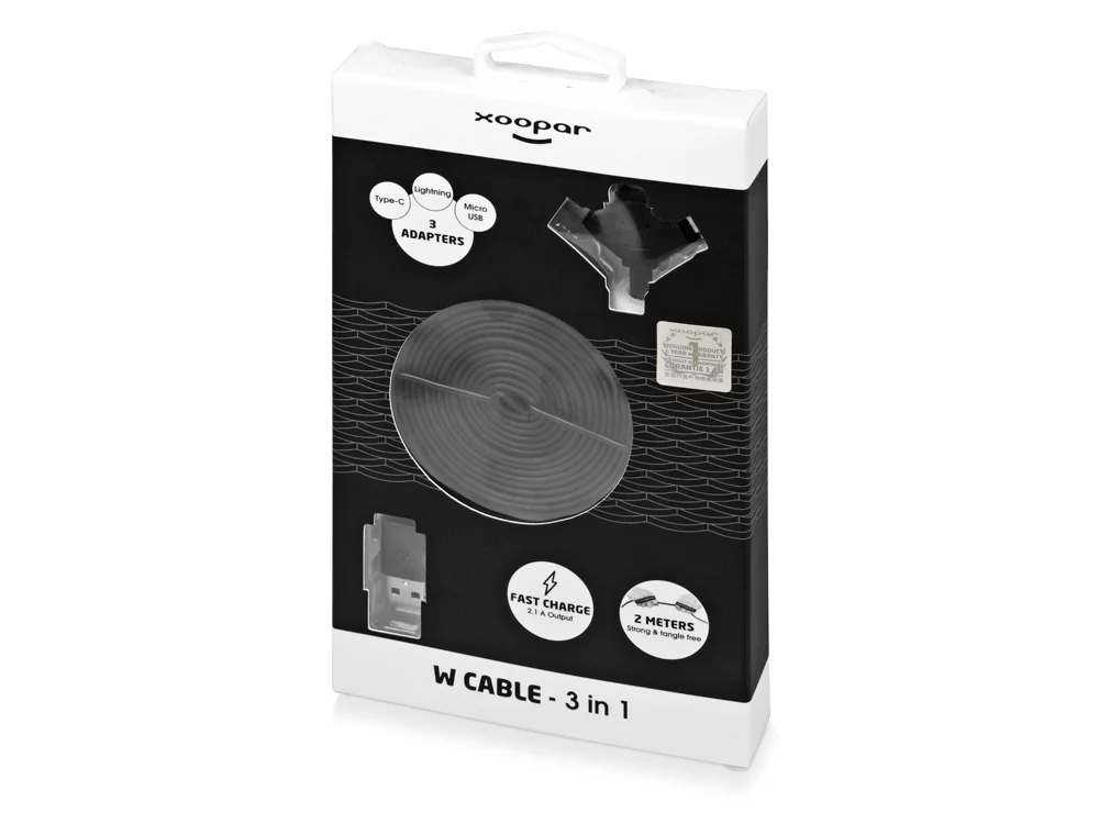 USB-переходник W Cable 3 в 1 черный - фото 3