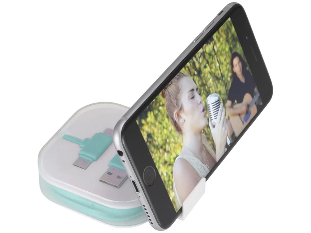 Цветной зарядный кабель мятный - фото 5