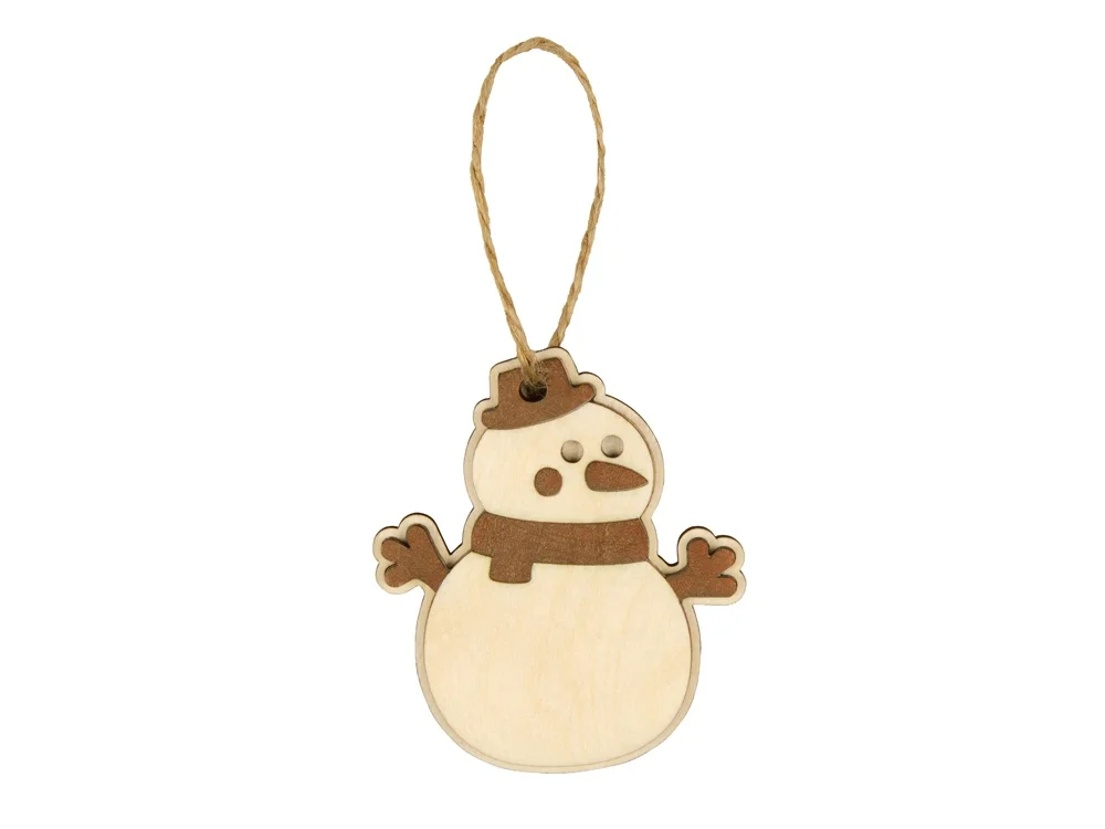 Подвеска Снеговик натуральный/коричневый - фото 2