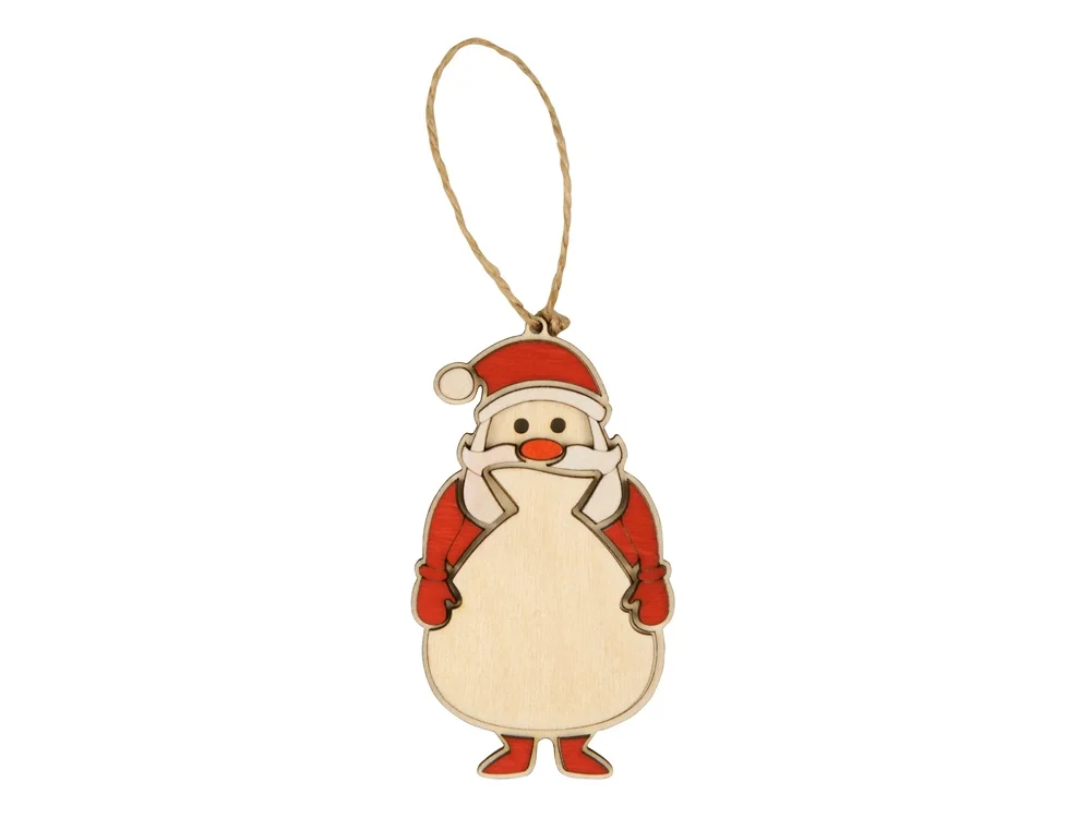 Подвеска Дед Мороз натуральный/красный - фото 2