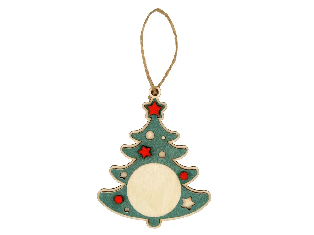 Подвеска Ёлка натуральный/зеленый - фото 2