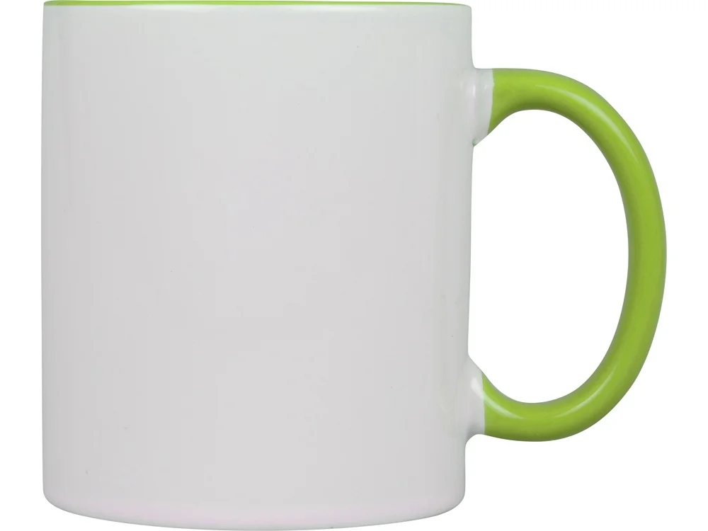 Кружка Sublime Color для сублимации качество Orca Premium белый/зеленое яблоко 320 мл - фото 2