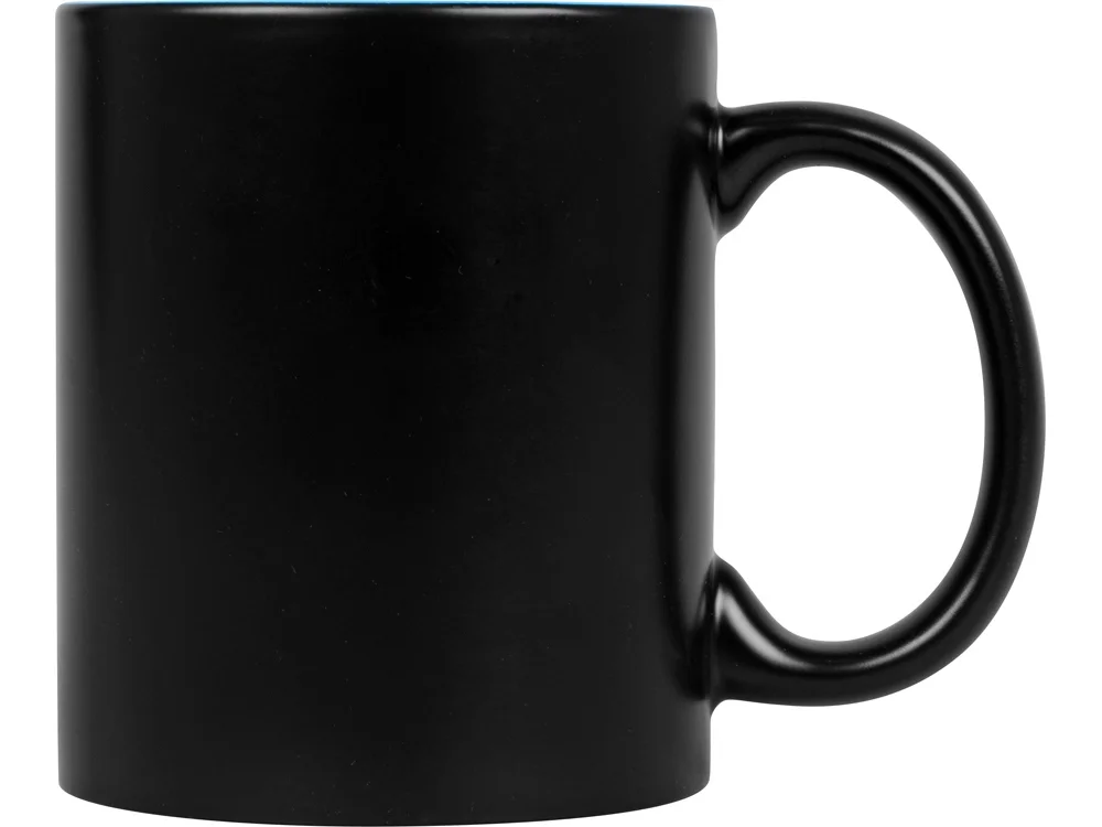 Кружка с покрытием для гравировки Subcolor BLK черный/голубой 320 мл - фото 3