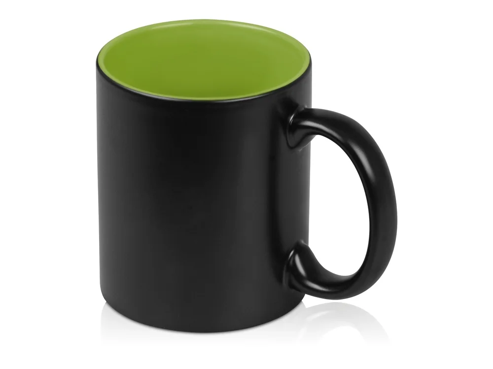 Кружка с покрытием для гравировки «Subcolor BLK», черный/зеленое яблоко, 320 мл - фото 2
