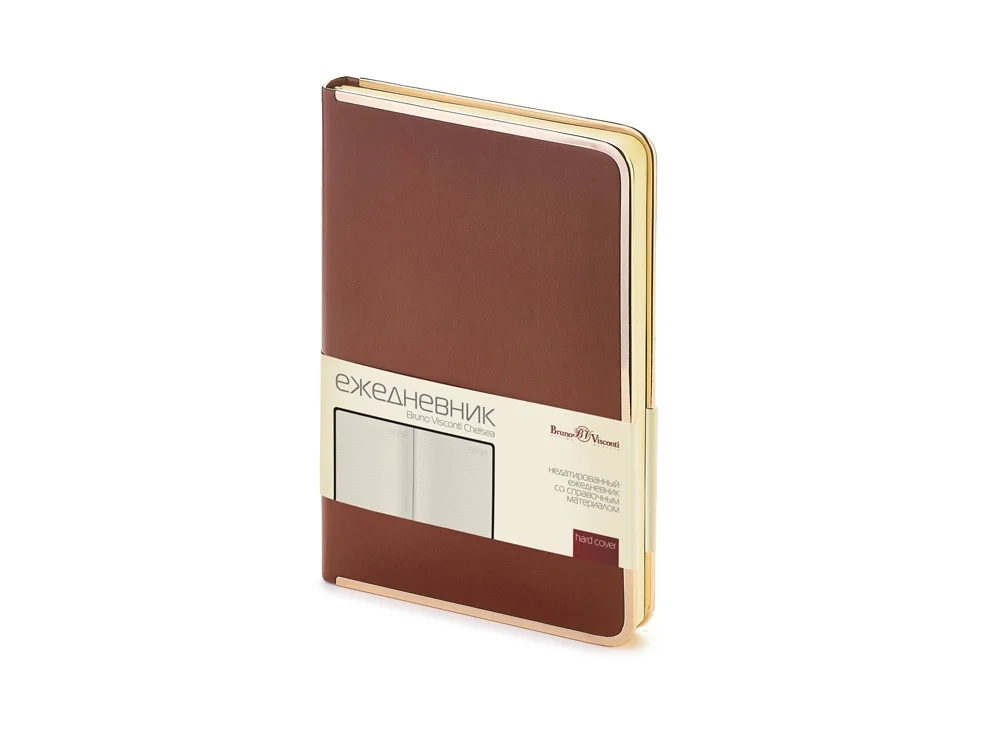 Ежедневник недатированный А5 Chelsea коричневый/золотистый - фото 7