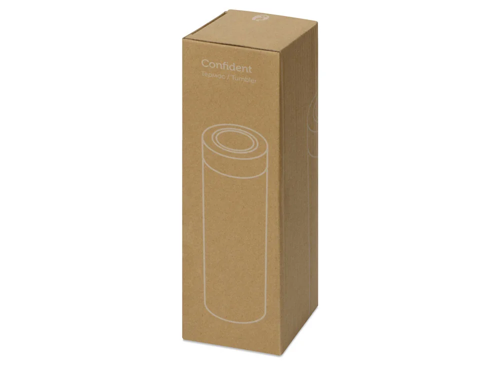 Термос «Confident» с покрытием soft-touch, серый/черный/серебристый, 420 мл - фото 5