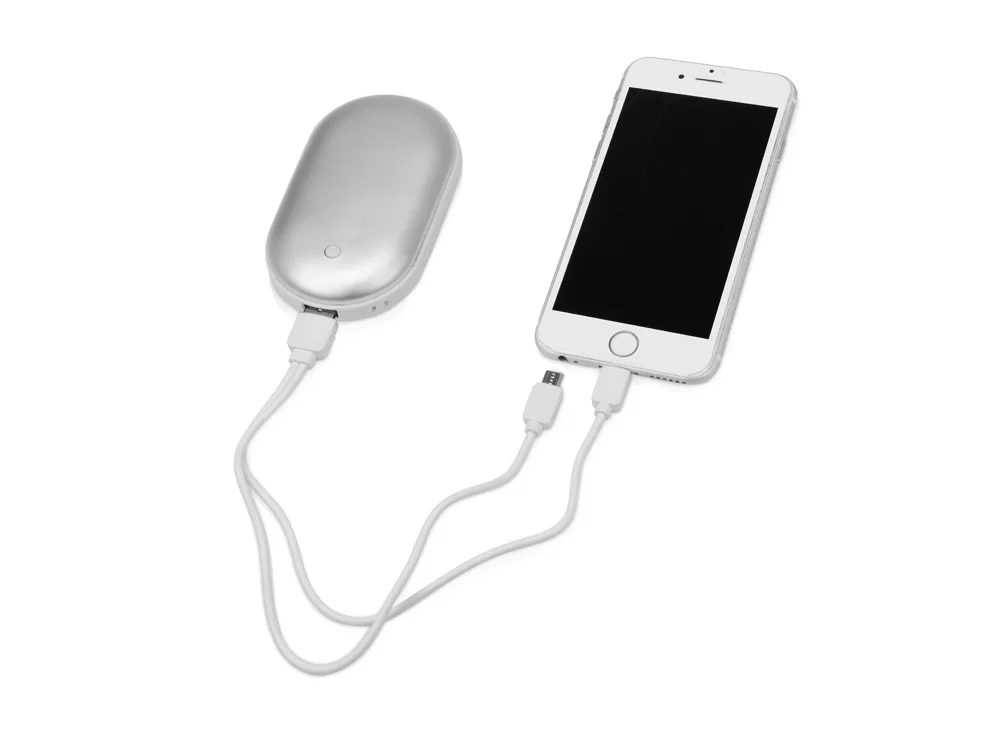 Внешний аккумулятор с функцией обогрева Handy 4400 mAh серебристый - фото 2