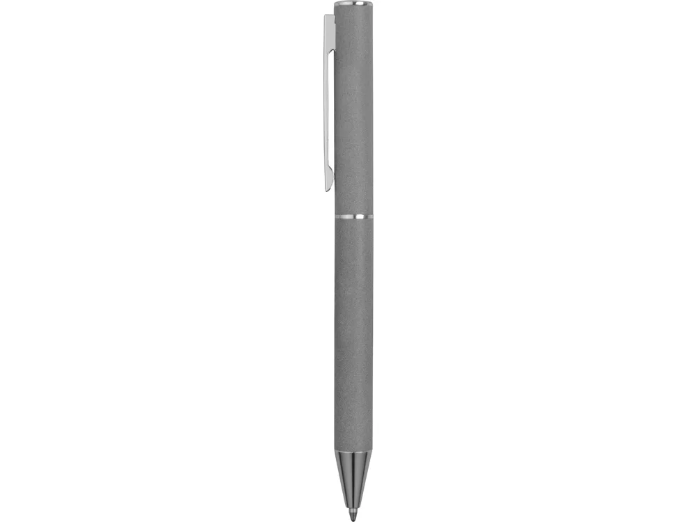 Ручка металлическая шариковая Stone soft-touch серый/серебристый - фото 3