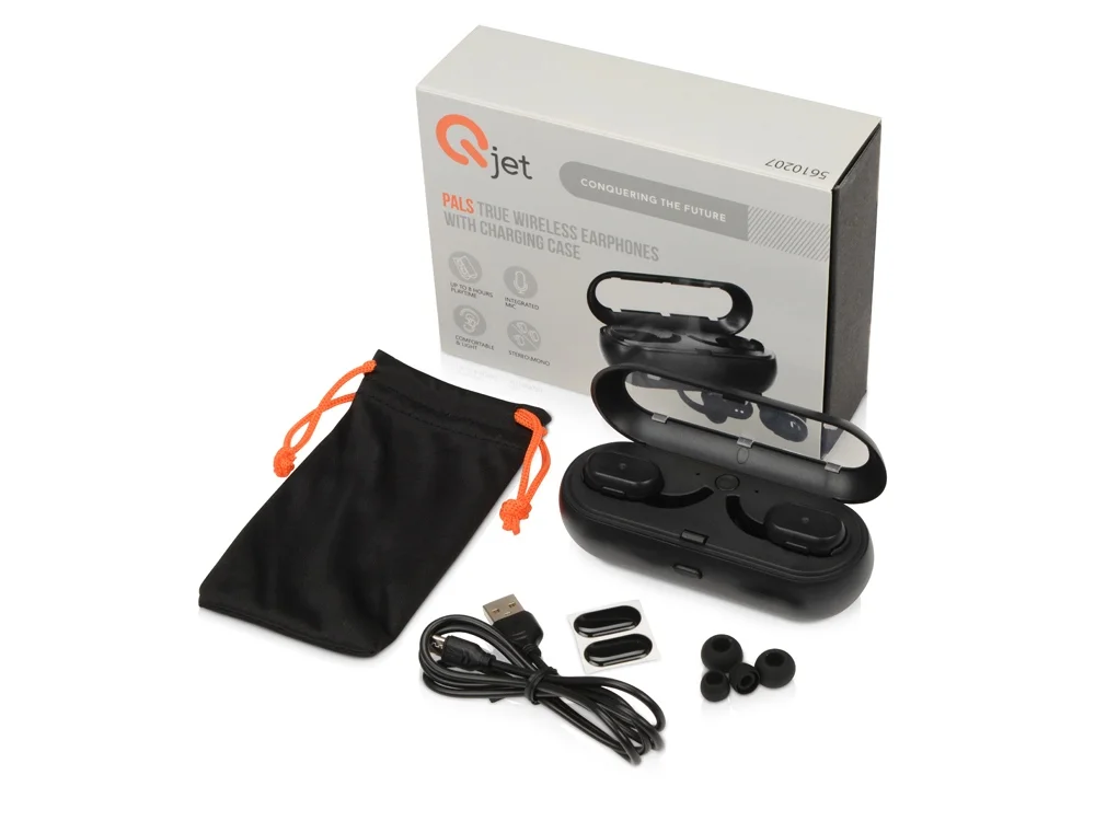 Беспроводные наушники Pals с зарядным чехлом черный - фото 3