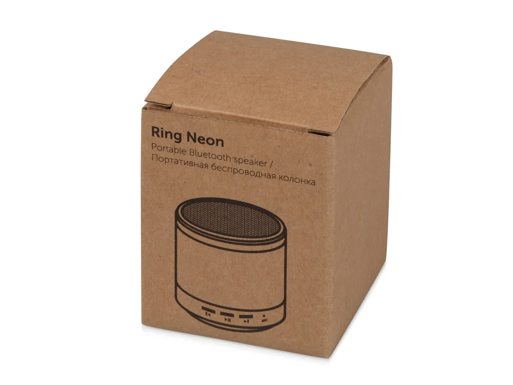 Портативная колонка Ring neon с подсветкой корпуса черный/серебристый - фото 5