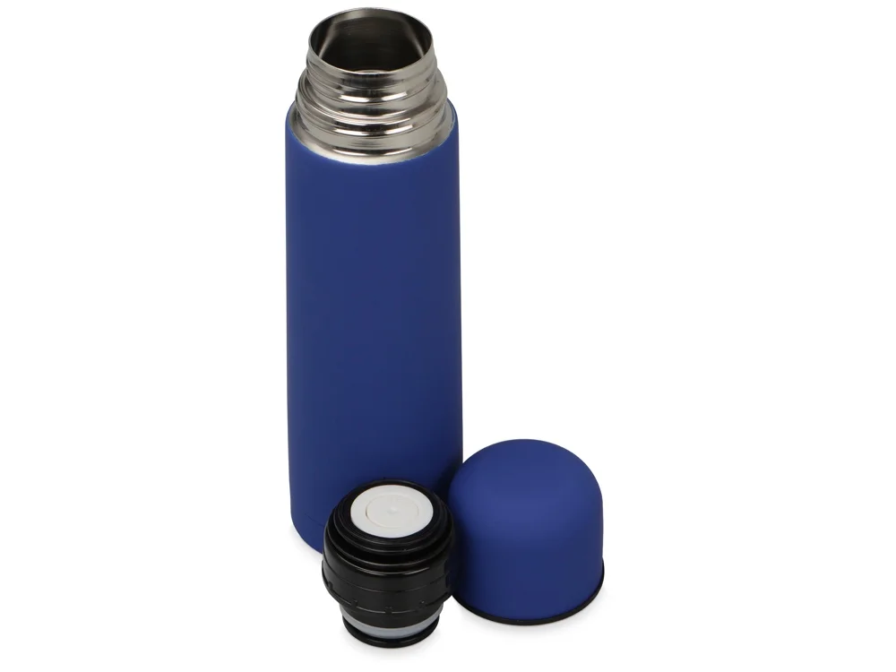 Термос Ямал Soft Touch с чехлом синий матовый 500 мл - фото 4